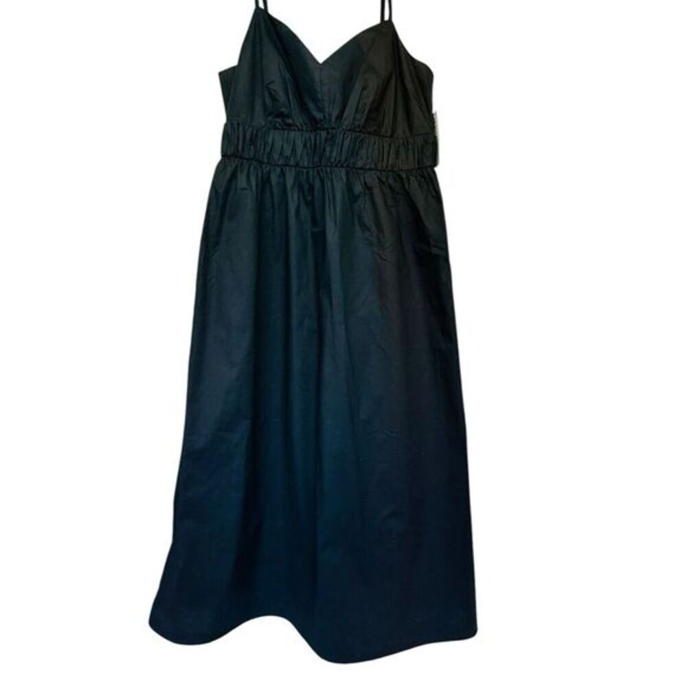NWT Shirred Midi Dress Donna Morgan For‎ Maggy Shirring At The Waist Sz 12 Black